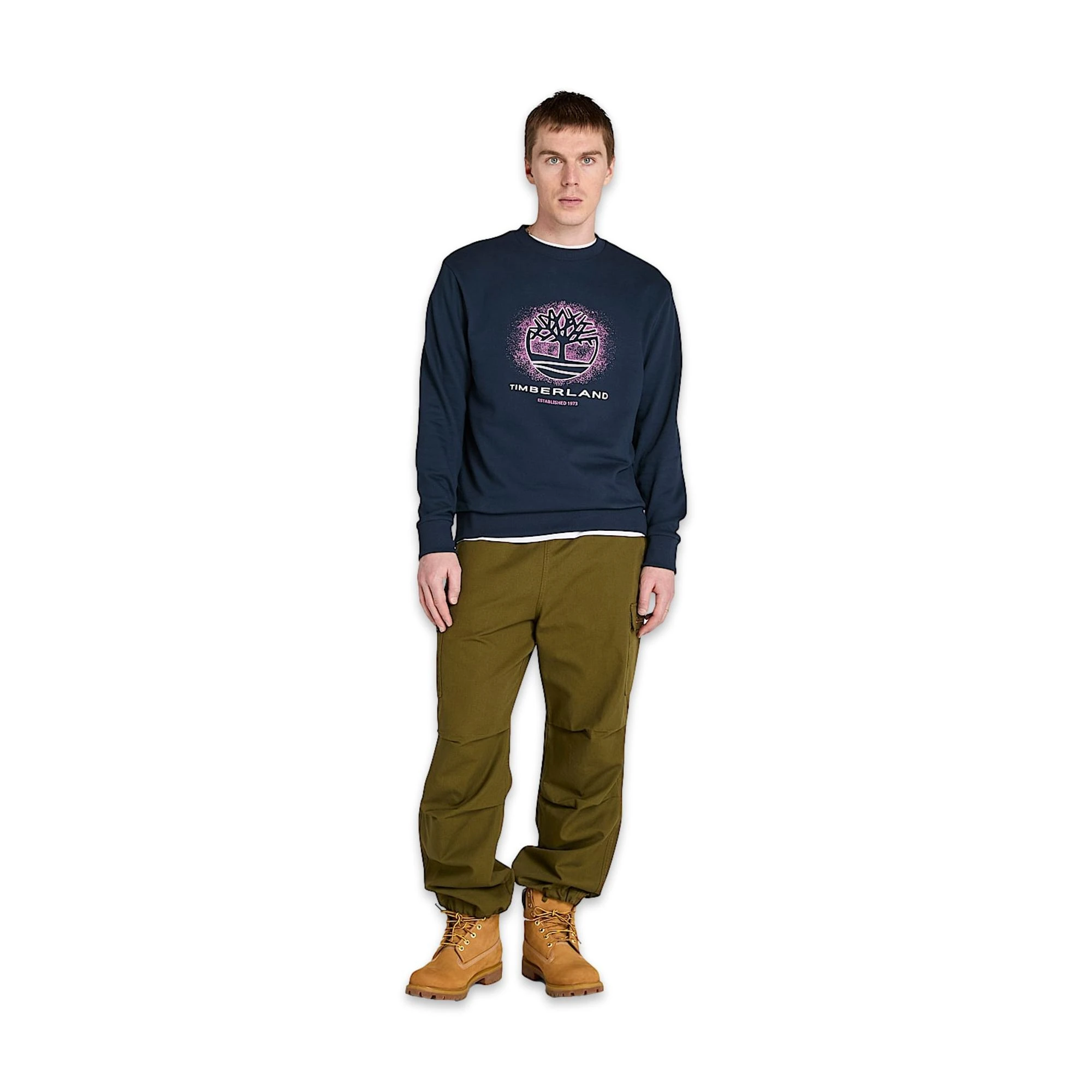 Timberland Tb0A5Mc7 Front Seasonal Tree Logo Graphic Crewnec Erkek Sweatshirt