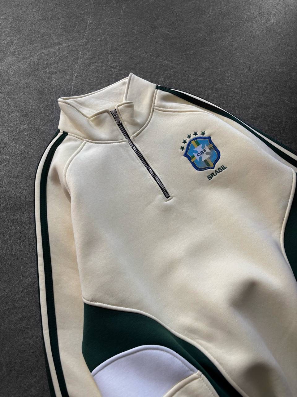 Brasil Dik yaka Şardonlu Unisex Sweatshirt