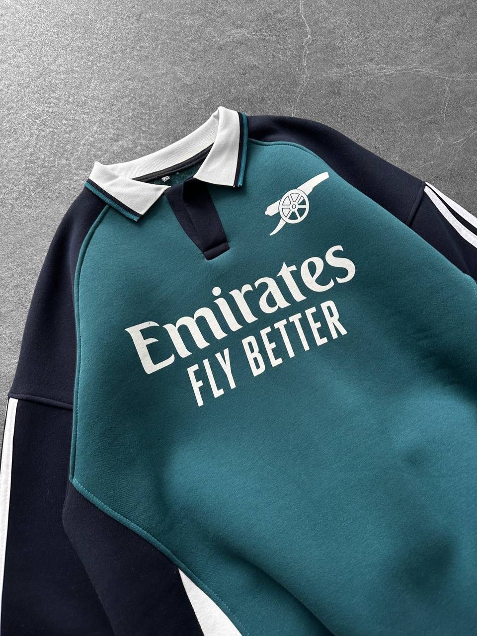 Emirates Polo Yaka Unisex Şardonlu Sweatshirt