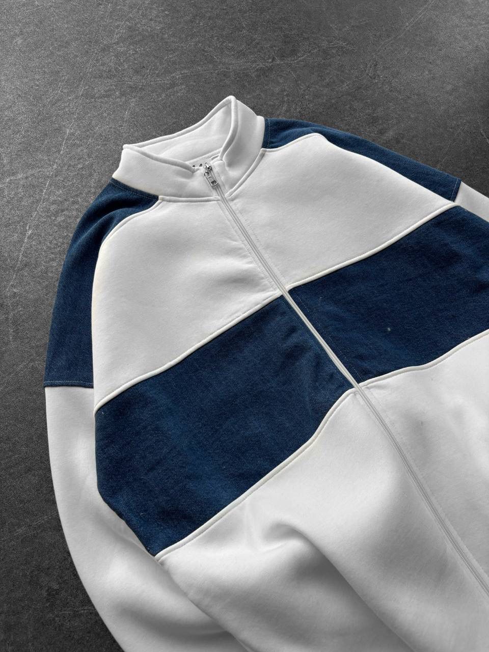 Kot Detay Dik yaka Şardonlu Unisex Sweatshirt