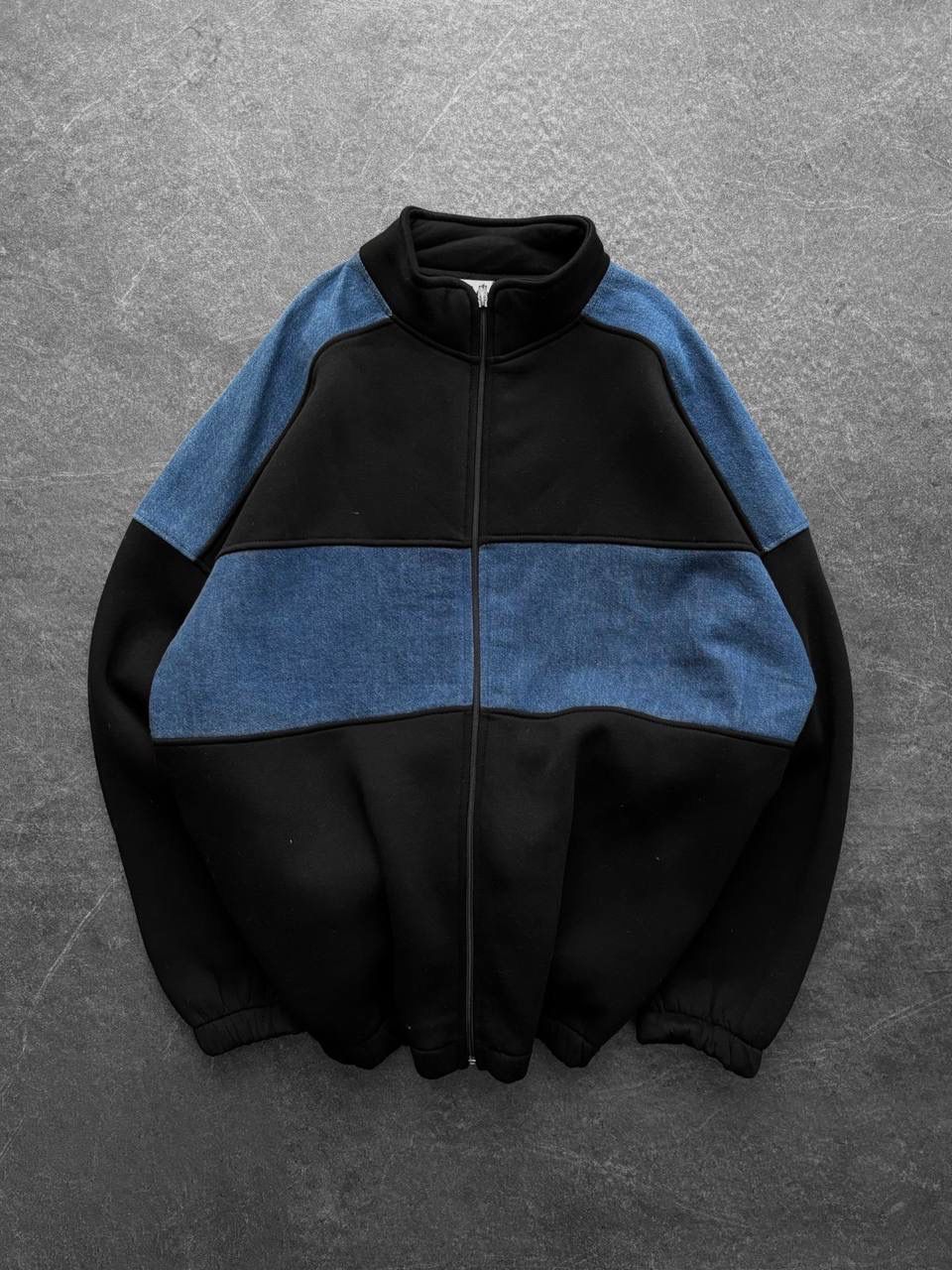 Kot Detay Dik yaka Şardonlu Unisex Sweatshirt