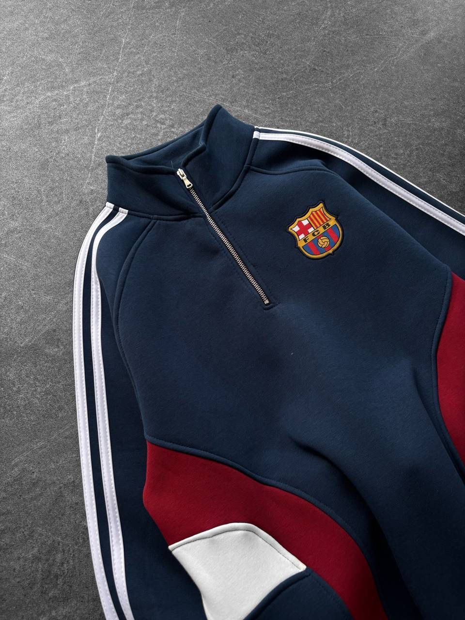 FCB Dik yaka Şardonlu Unisex Sweatshirt