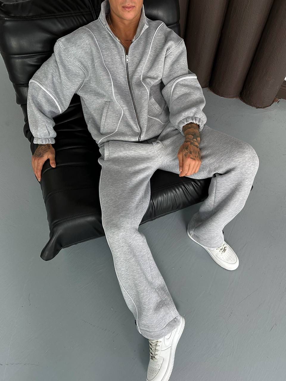 Ara Biyeli Şardonlu Unisex Eşofman Takımı