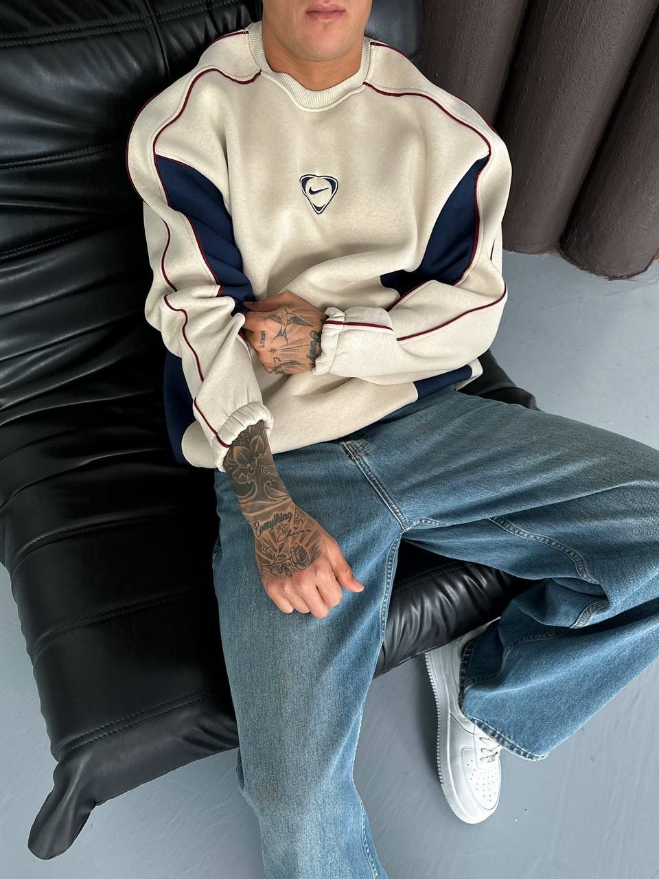 Logo Detay Şardonlu Unisex Sweatshirt