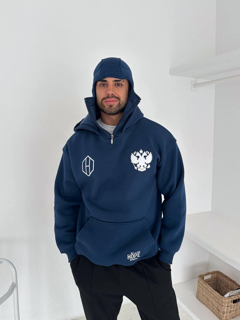 Russi Şardonlu Kapşonlu Sweat