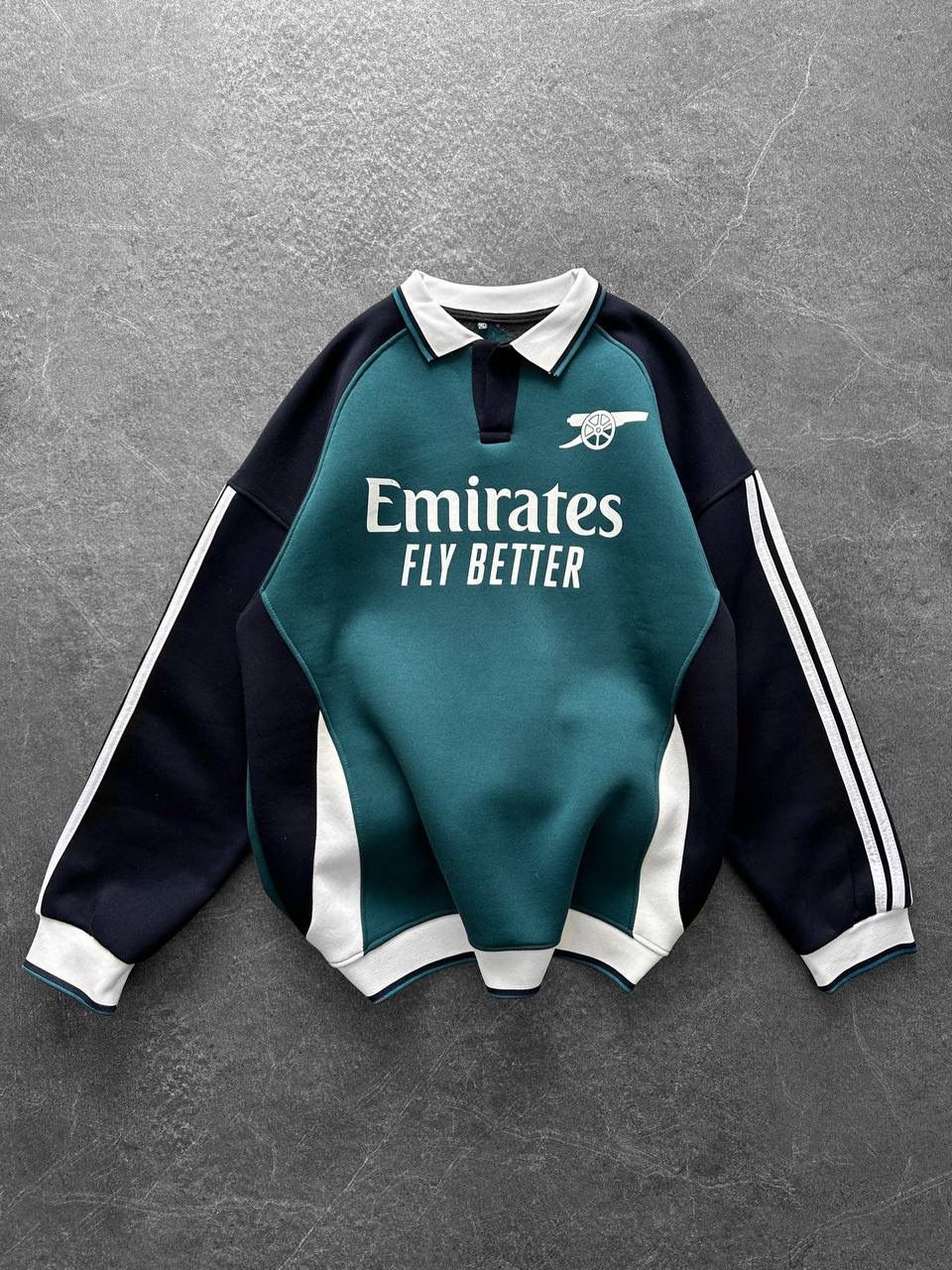 Emirates Polo Yaka Unisex Şardonlu Sweatshirt