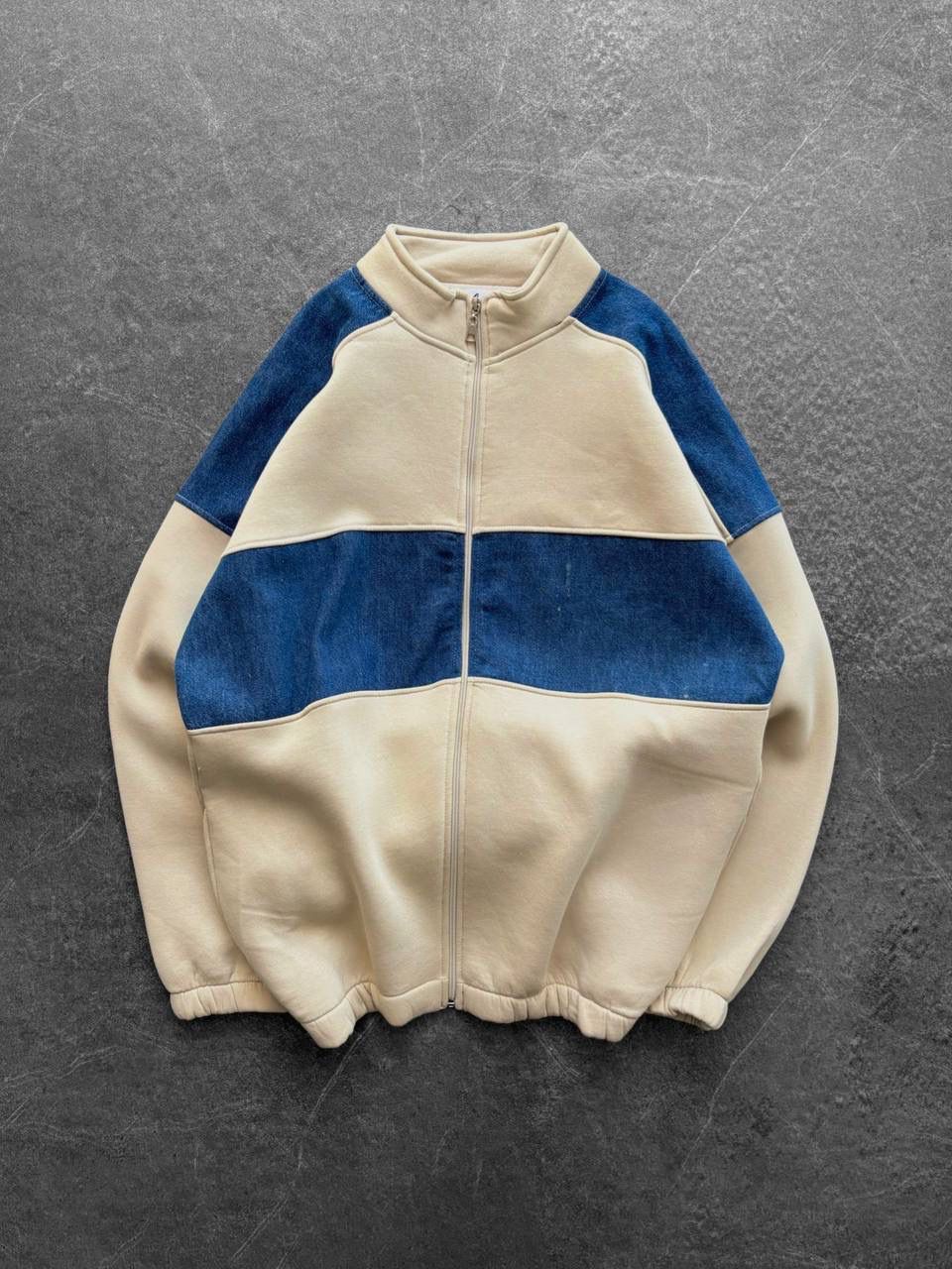 Kot Detay Dik yaka Şardonlu Unisex Sweatshirt