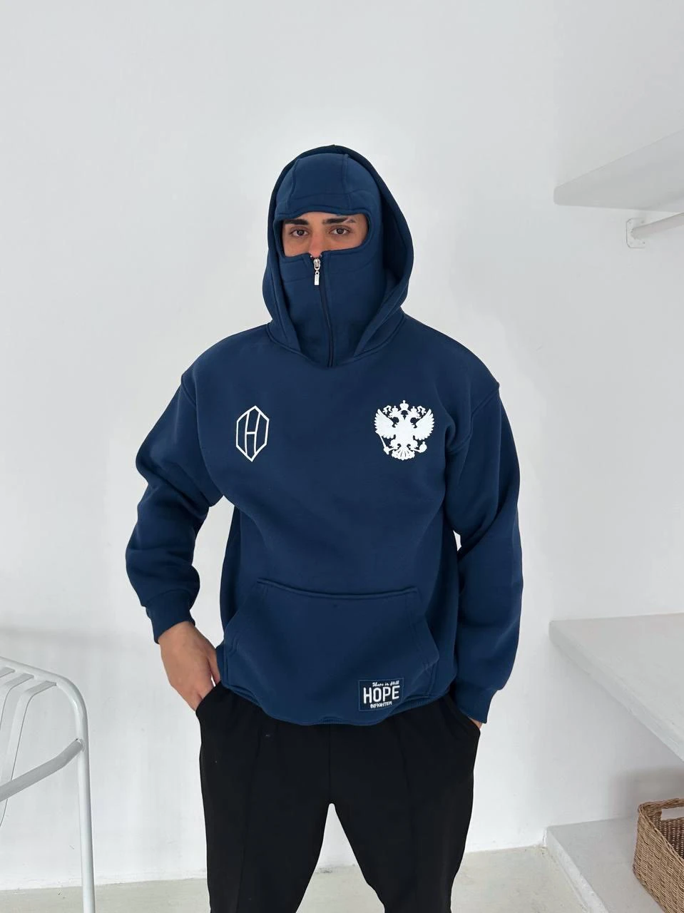 Russi Şardonlu Kapşonlu Sweat