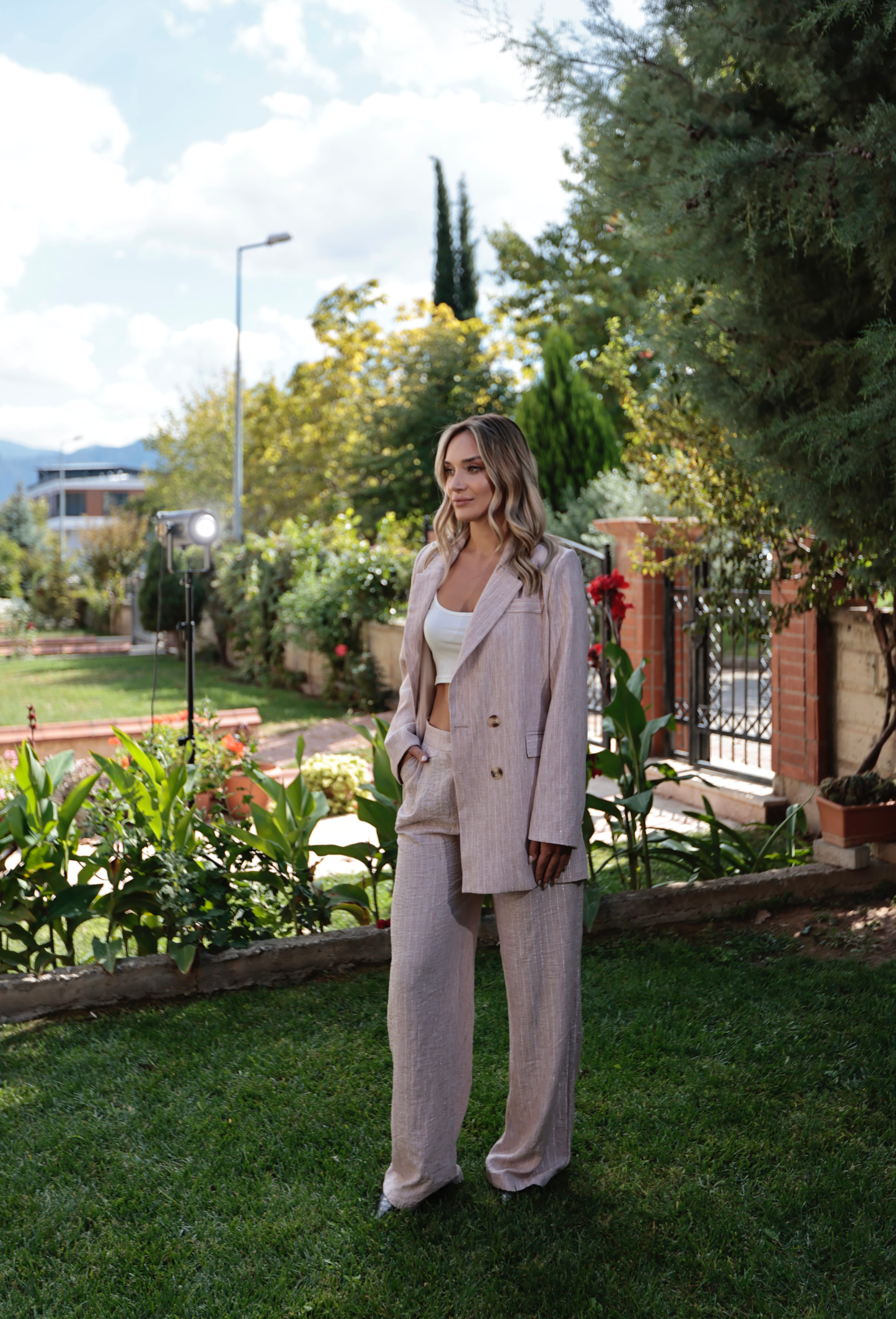 Oversize blazer takım