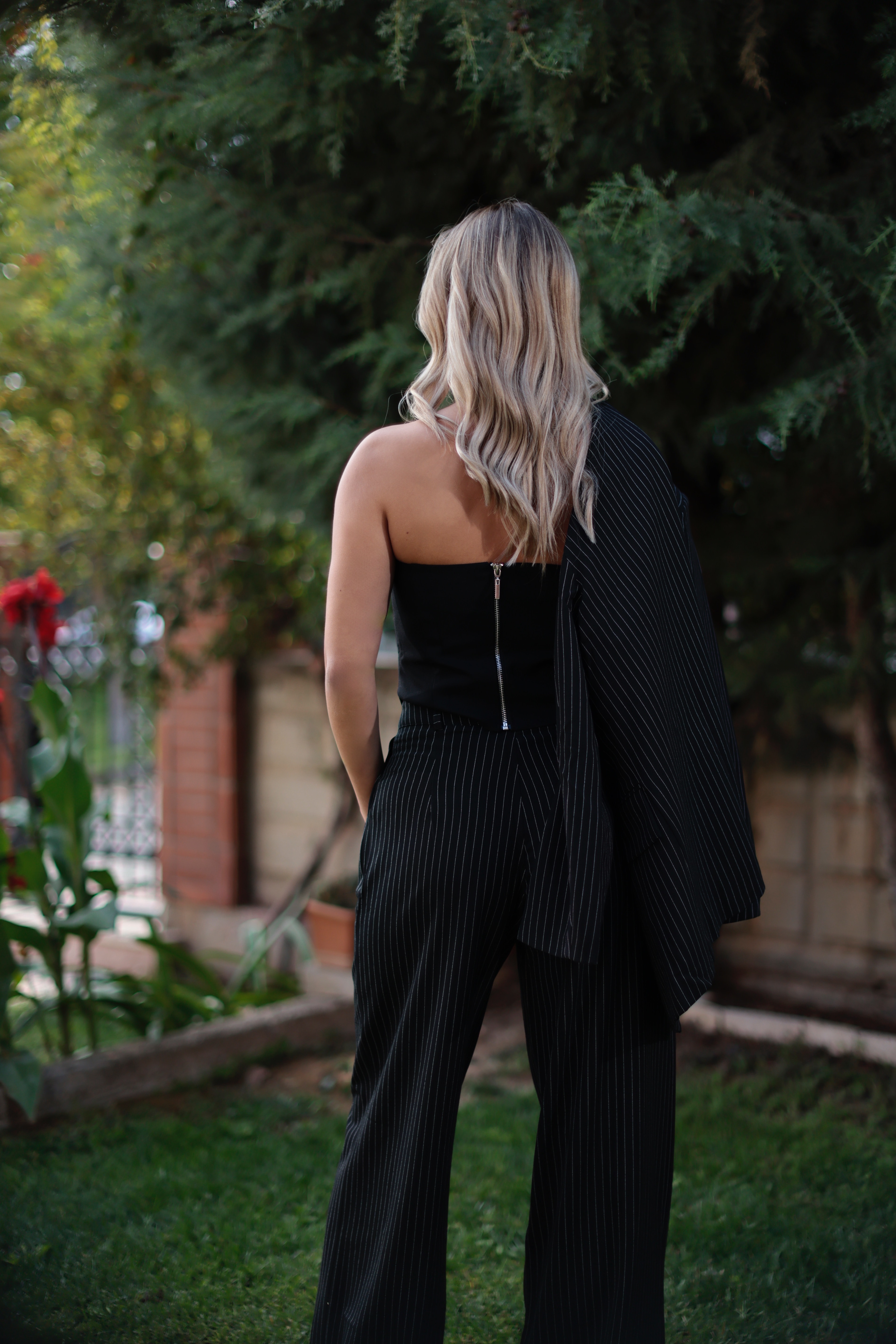 3lü çizgili blazer takım