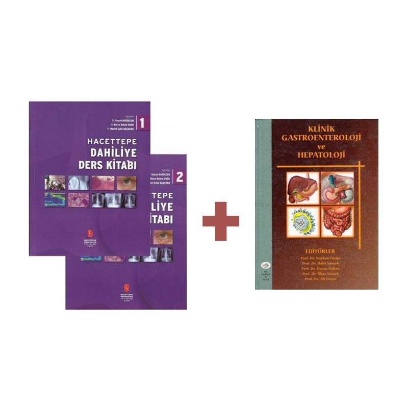 Hacettepe Dahiliye Ders Kitabı Cilt 1-2  + Klinik Gastroenteroloji ve Hepatoloji
