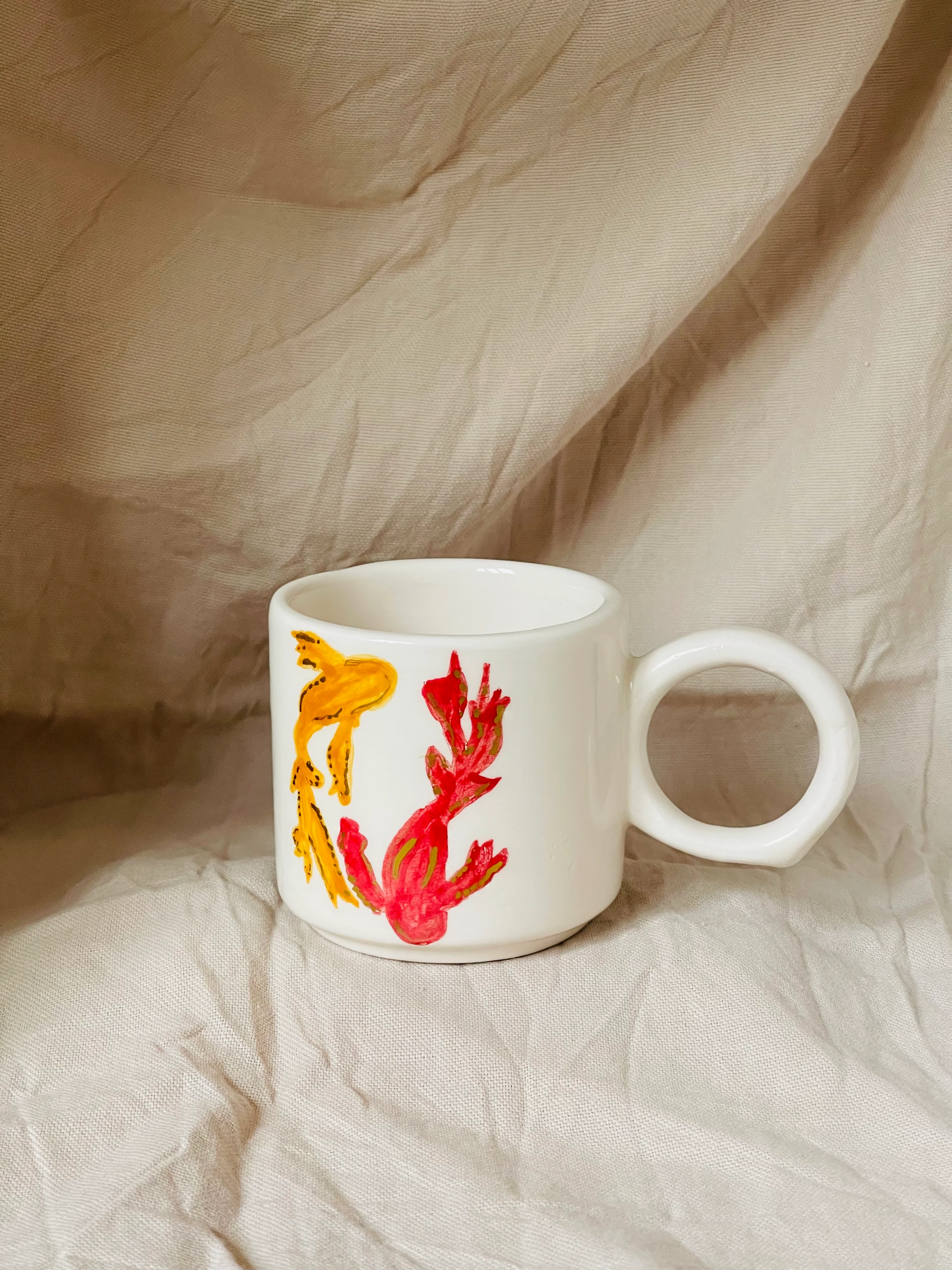 Koi balığı kupa (altın yaldız detaylı)