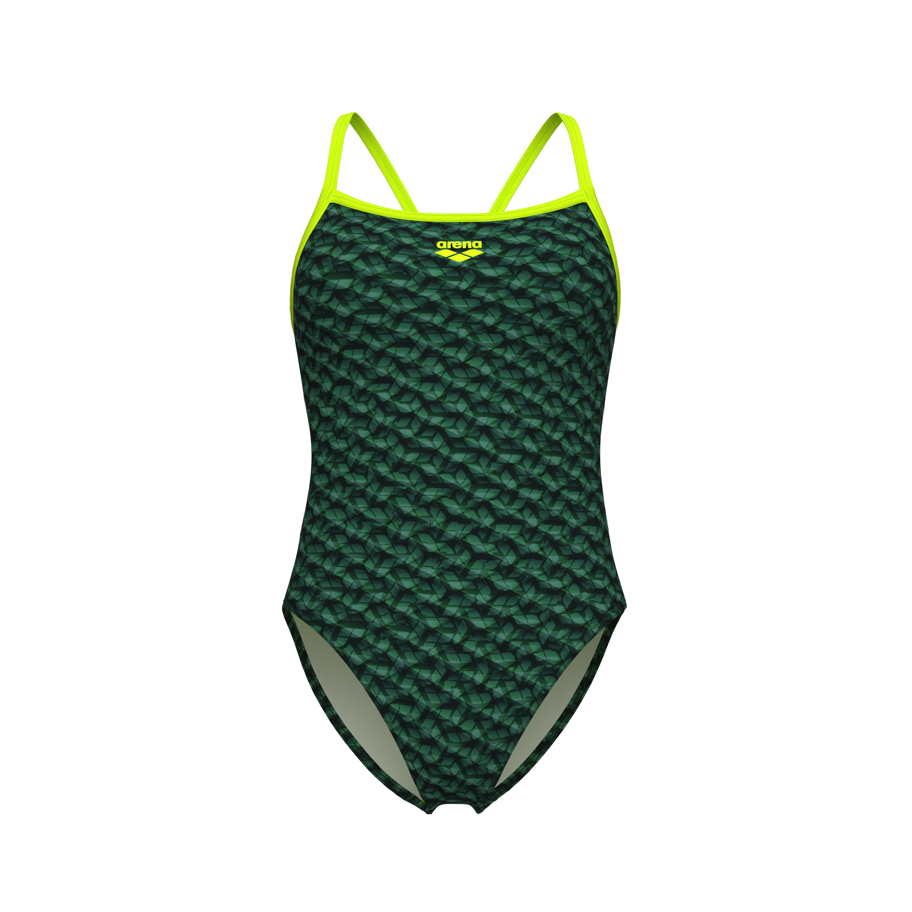 WOMEN'S ARENA MONOGRAM SWIMSUIT CHALLENGE BACK - Yeşil