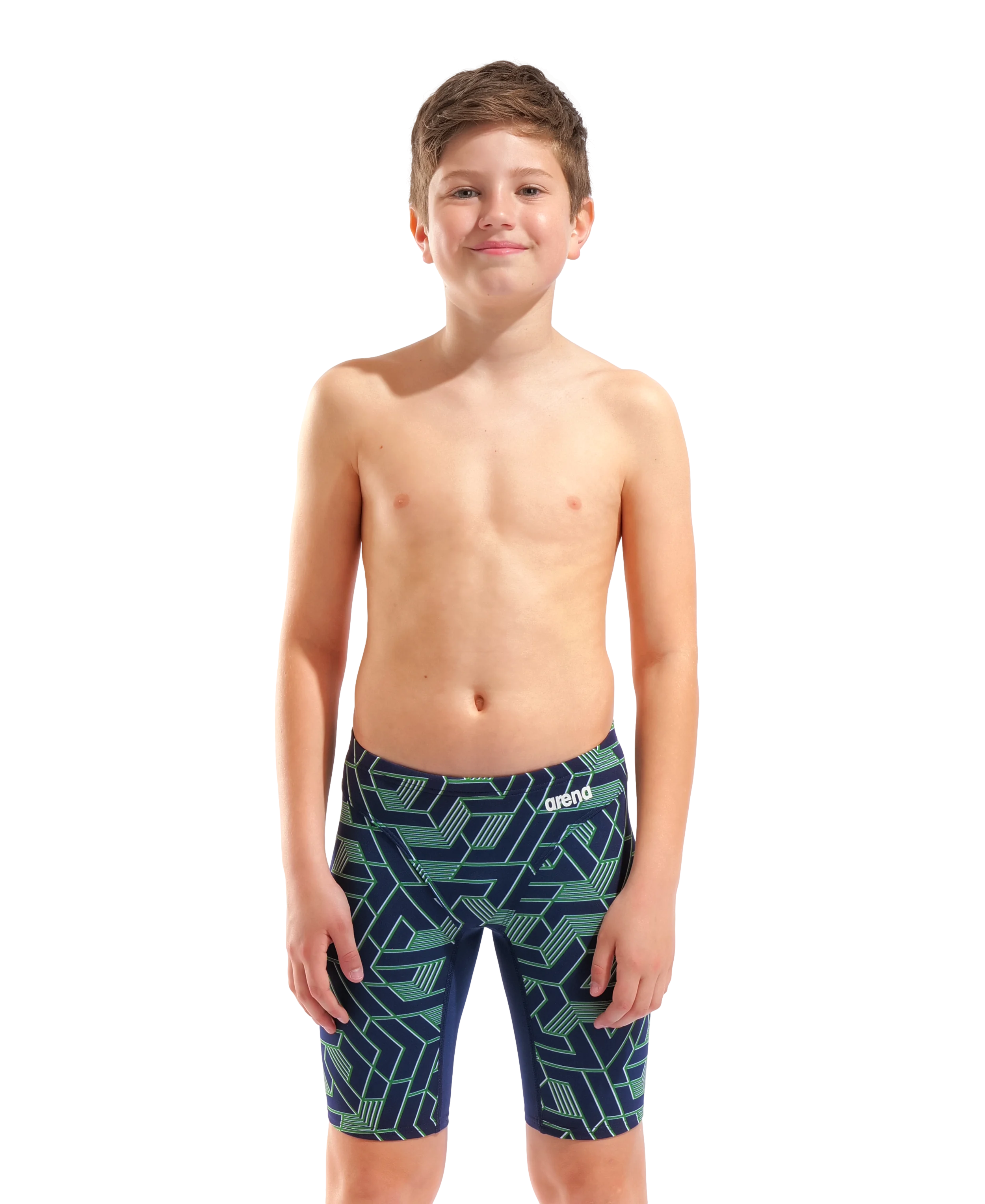 Arena Boy's Escape Swim Jammer Erkek Çocuk Yüzücü Mayo - Navy Team Blue Green