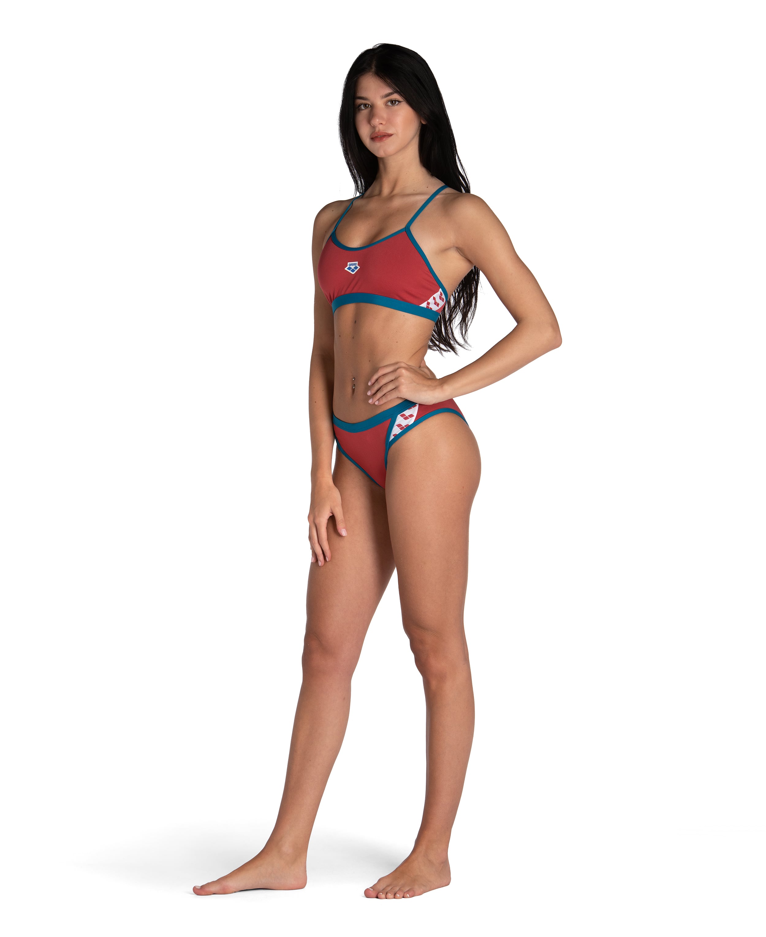 Arena Icons Bikini Cross Back Solid Kadın Mayo - Kırmızı