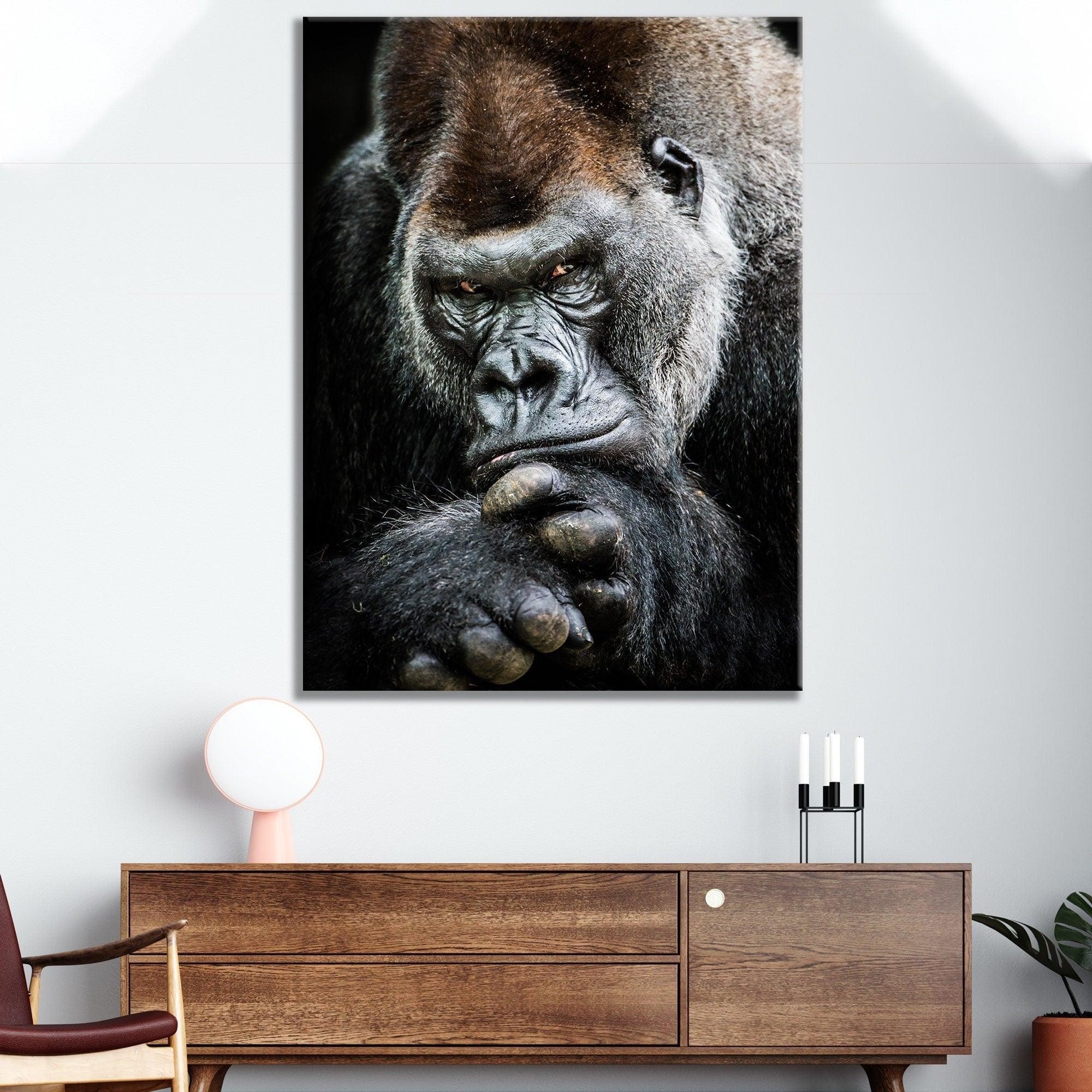 Gorilla Chimp Canvas Wall Art| Canvas Wall Set, Canvas Print, Canvas Painting, Abstract Animal Art, Monkey Wall Art, Gorilla Canvas, Set