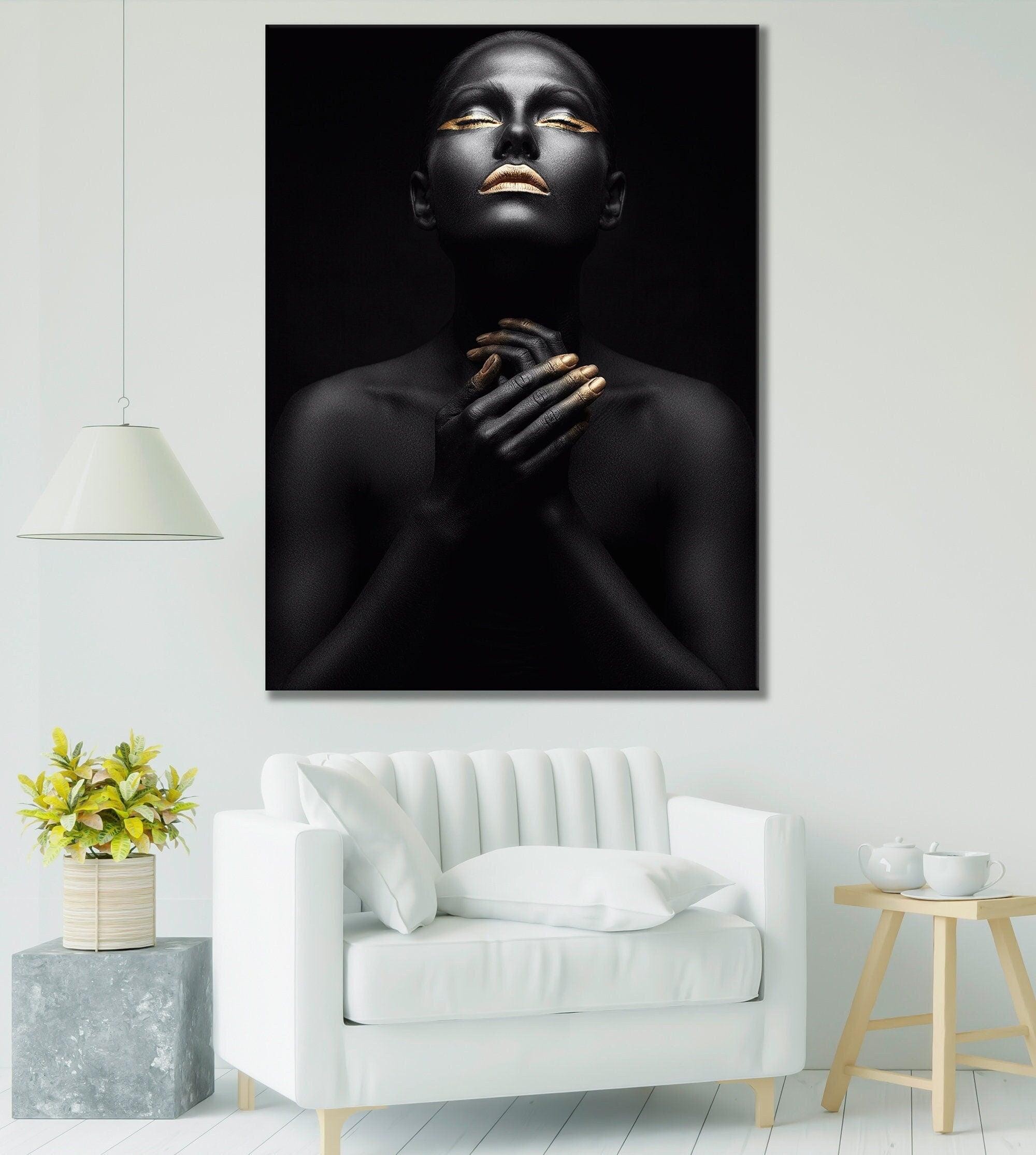 African Woman Wall Art on canvas | Wall Hanging, Mother's Day gift,  Modern Wall Art, Canvas Wall Set, extra Large Wall Art, african art