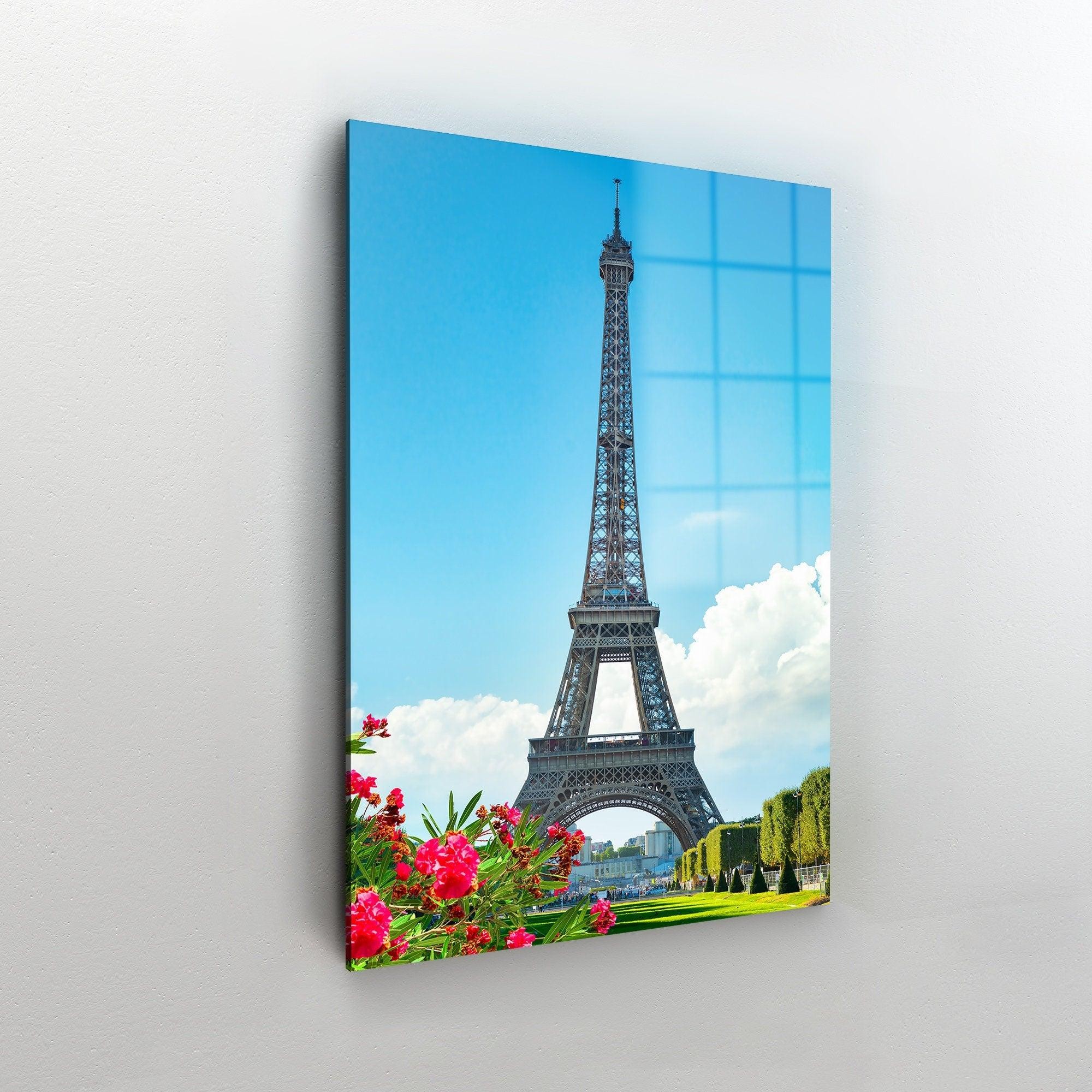 Eyfel Kulesi Gri Paris Cam Tablo