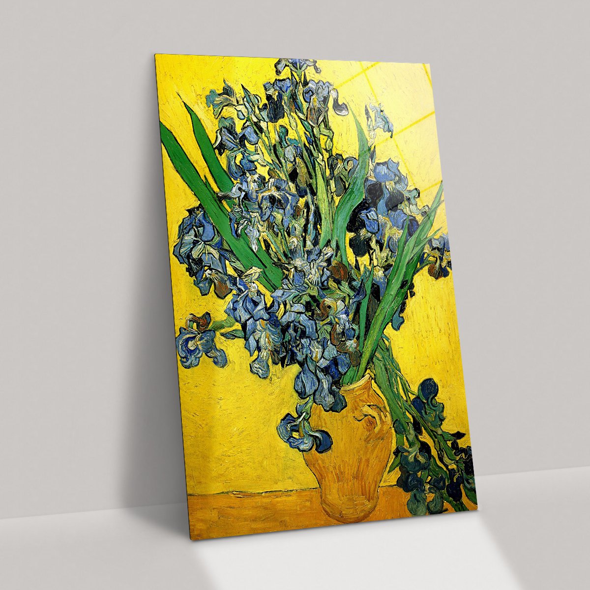Vincent Van Gogh Vazoda Çiçek Cam Tablo
