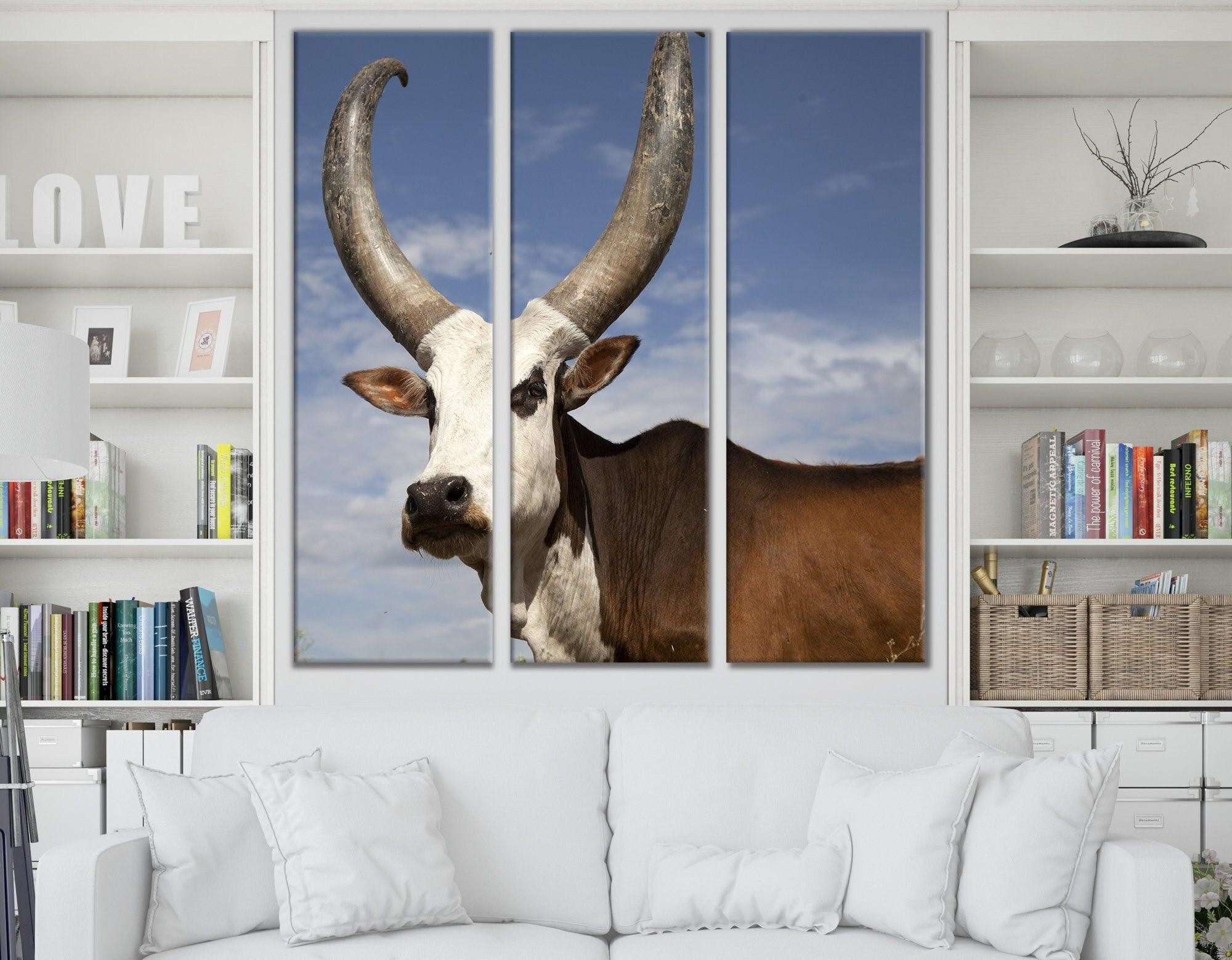 Cattle canvas Wall Art| Cattle wall art, cow cattle print, Animal Wall Art, highland cow wall art, Animal Artwork, cow on canvas, cow paint