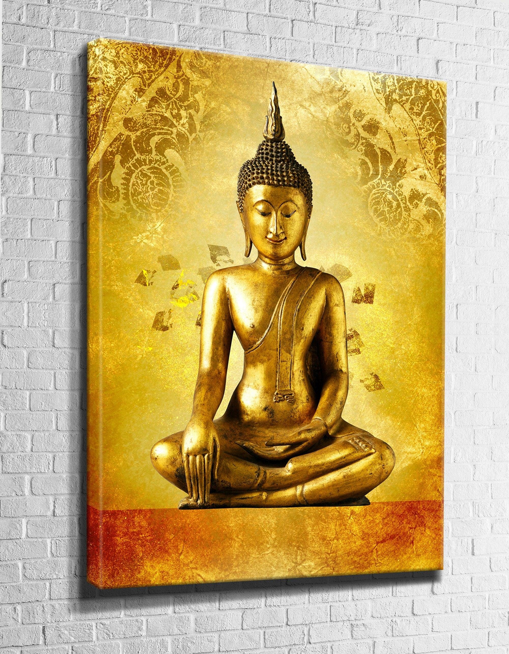 budha canvas wall art| Golden Budha, Woman Wall Print, Glitter Girl Earring, Painting 3D Canvas, canvas wall decor, gift for her
