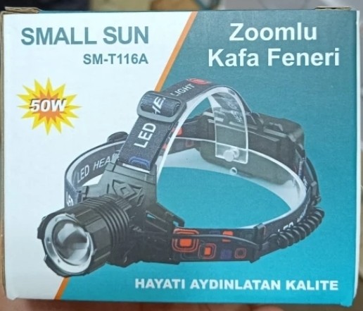 
🔦 Small Sun SM-T116A Zoomlu LED Kafa Feneri – 50W, Şarjlı, Ayarlanabilir
