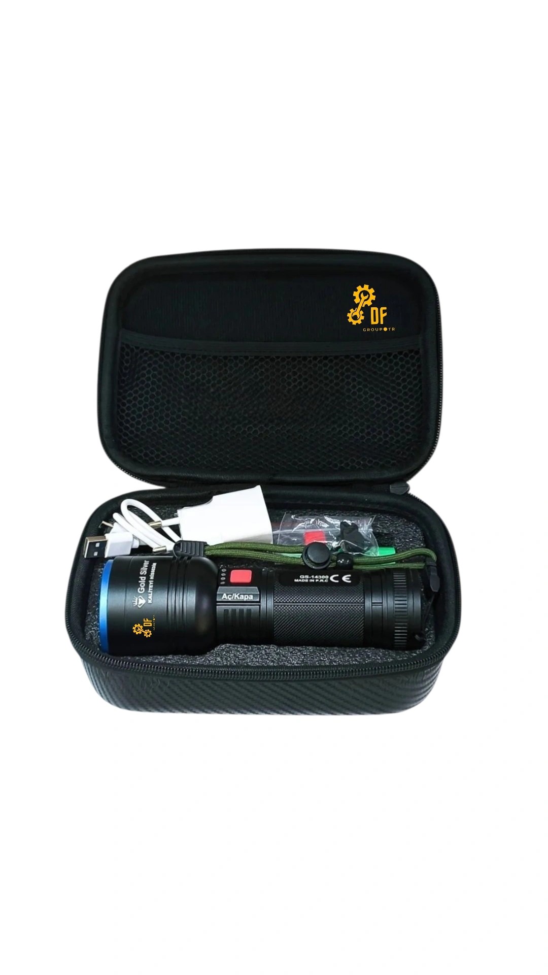 Gold Silver 30W 3000 Lümen Şarjlı El Feneri | Profesyonel Set