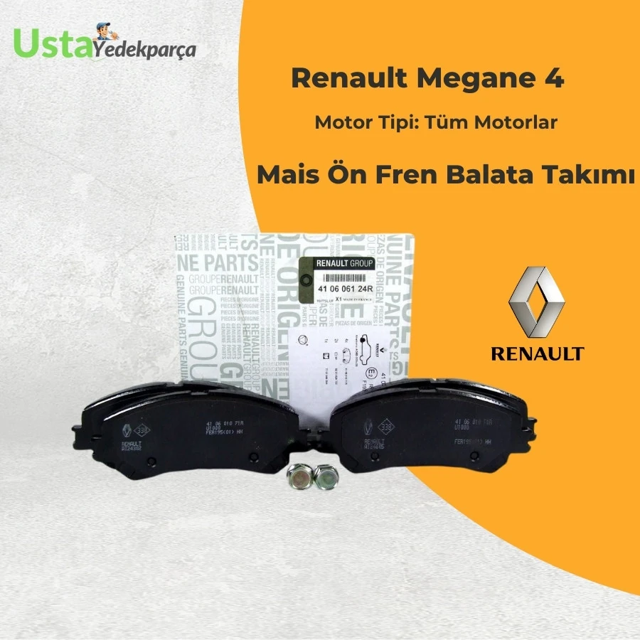 Renault Megane 4 Ön Fren Balata Seti Mais 2015 ve Üzeri