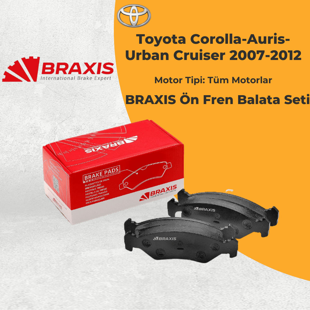 Toyota Corolla - Auris - Urban Cruiser Ön Fren Balatası Braxis AA0188 2007-2012