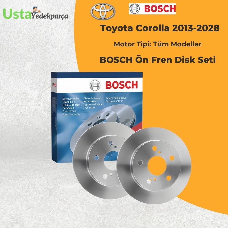 Toyota Corolla 2013-2018 Bosch Marka Ön Fren Diski Takımı