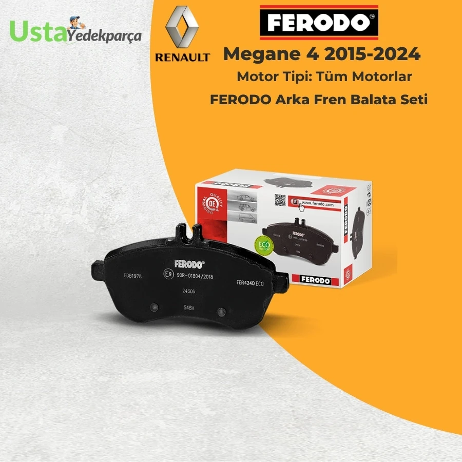 Renault Megane 4 Arka Fren Balatası Seti FERODO 2015 -2024 