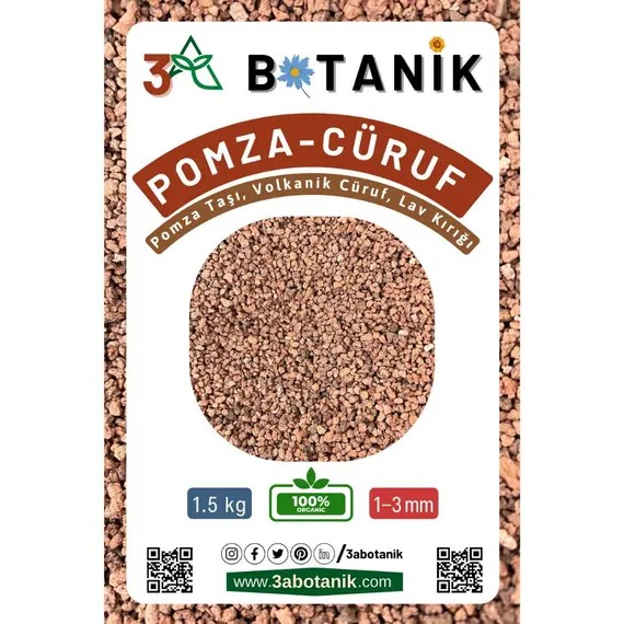 Tarım Pomzası- Kırmızı Pomza Taşı- Volkanik Cüruf- Lav Kırığı- 1-3 mm- 1-5 KG