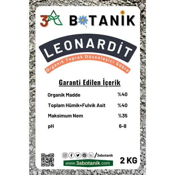 Leonardit- Doğal Toprak Düzenleyici Gübre- %40 Hümik + Fulvik Asit- %40 Organik Madde