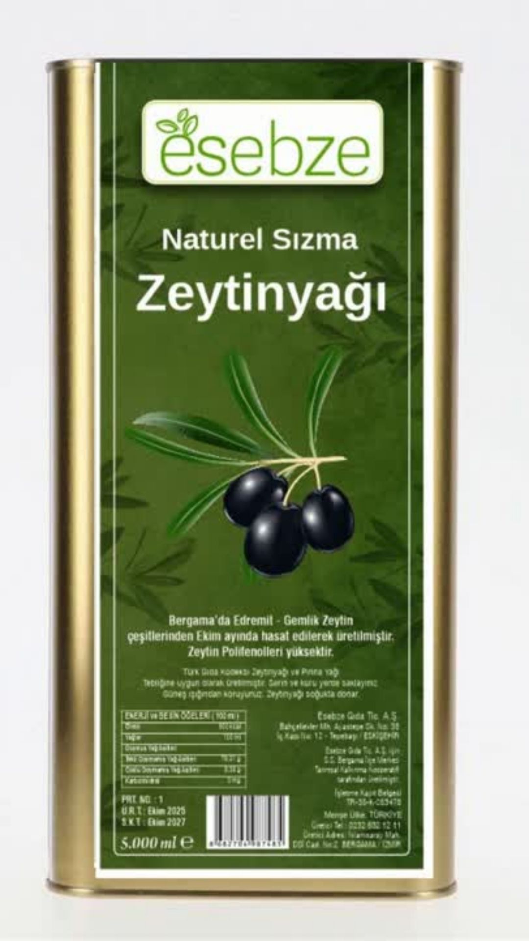 NATUREL SIZMA ZEYTİNYAĞI 5 LT