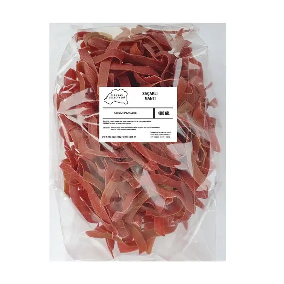 Kırmızı Pancarlı Saçaklı Mantı 400 Gr.