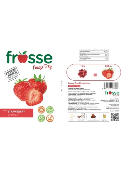 Çilek - Dondurarak Kurutulmuş - Freeze Dried
