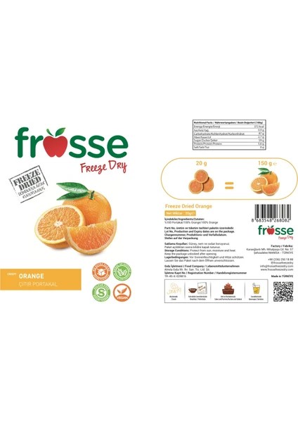 Portakal - Dondurarak Kurutulmuş - Freeze Dried