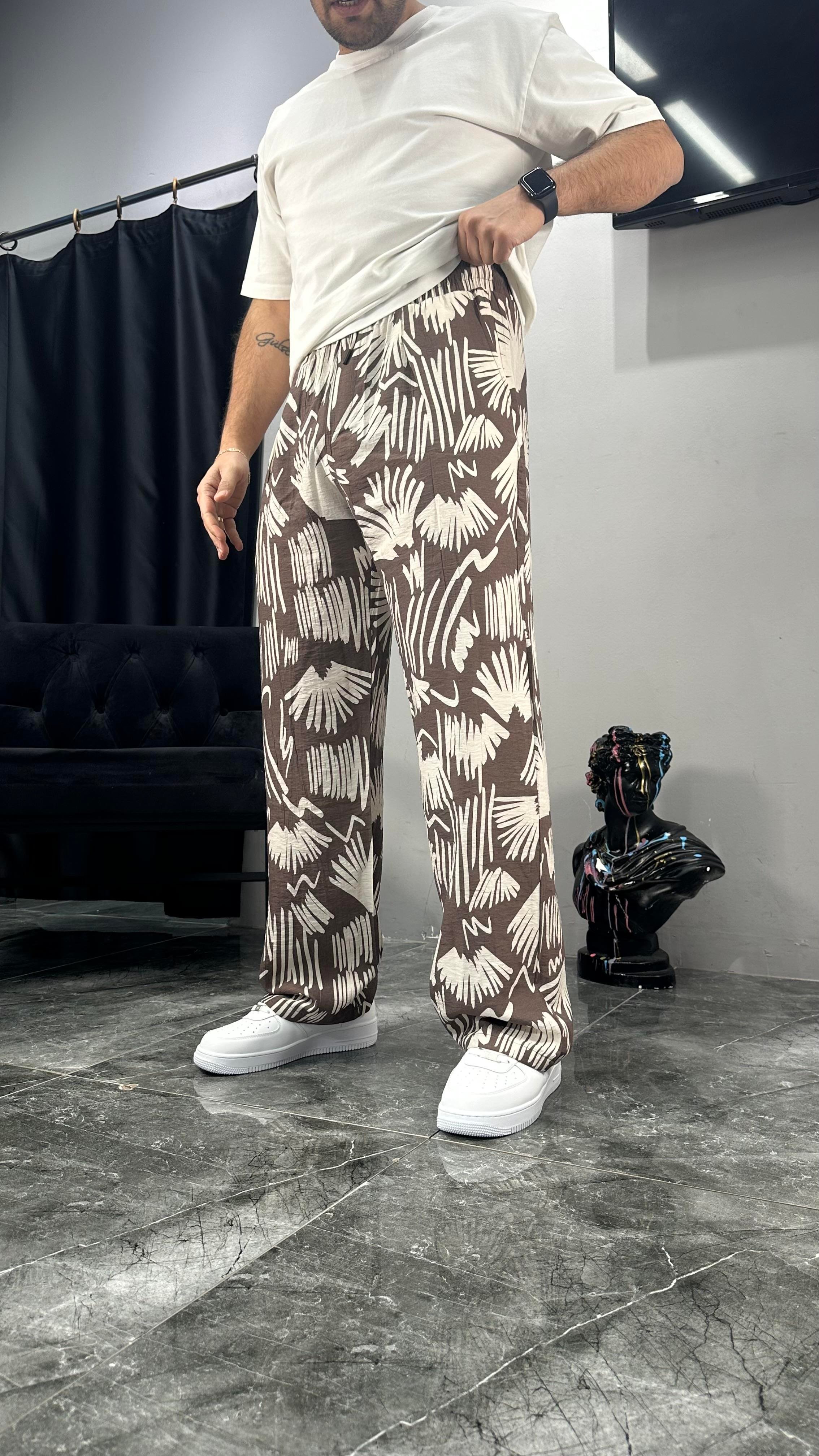 GG Desenli Baggy Pantolon