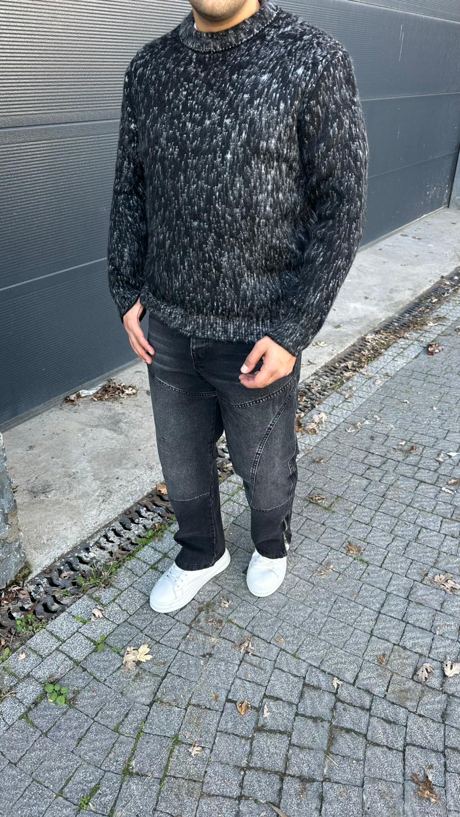 Gri Melange Triko Kazak