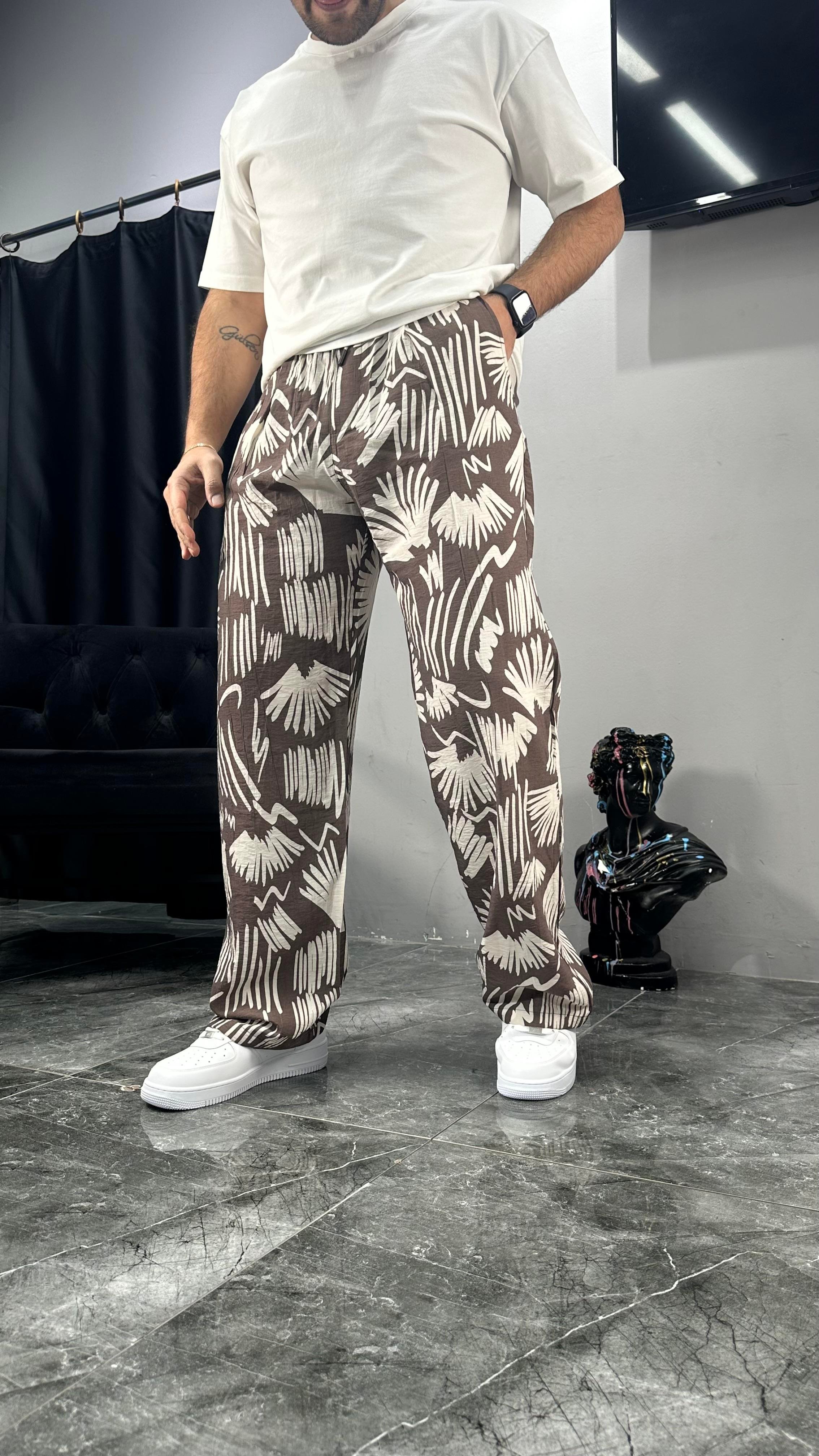 GG Desenli Baggy Pantolon