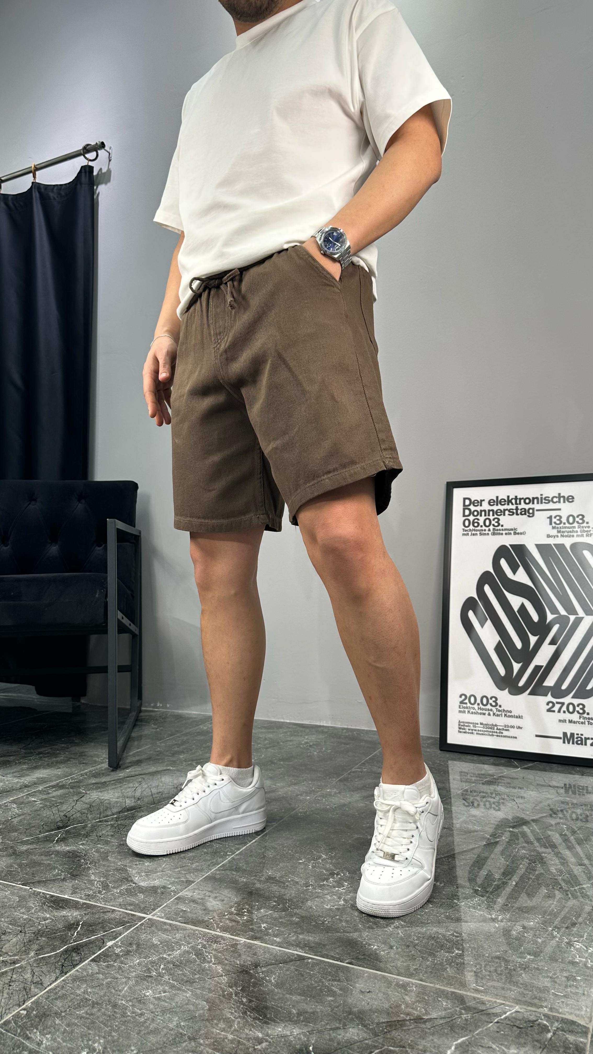 Baggy Fit Kot Şort