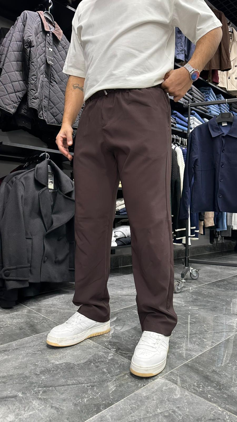 Relax Fit Fabric Pantolon Acı Kahve
