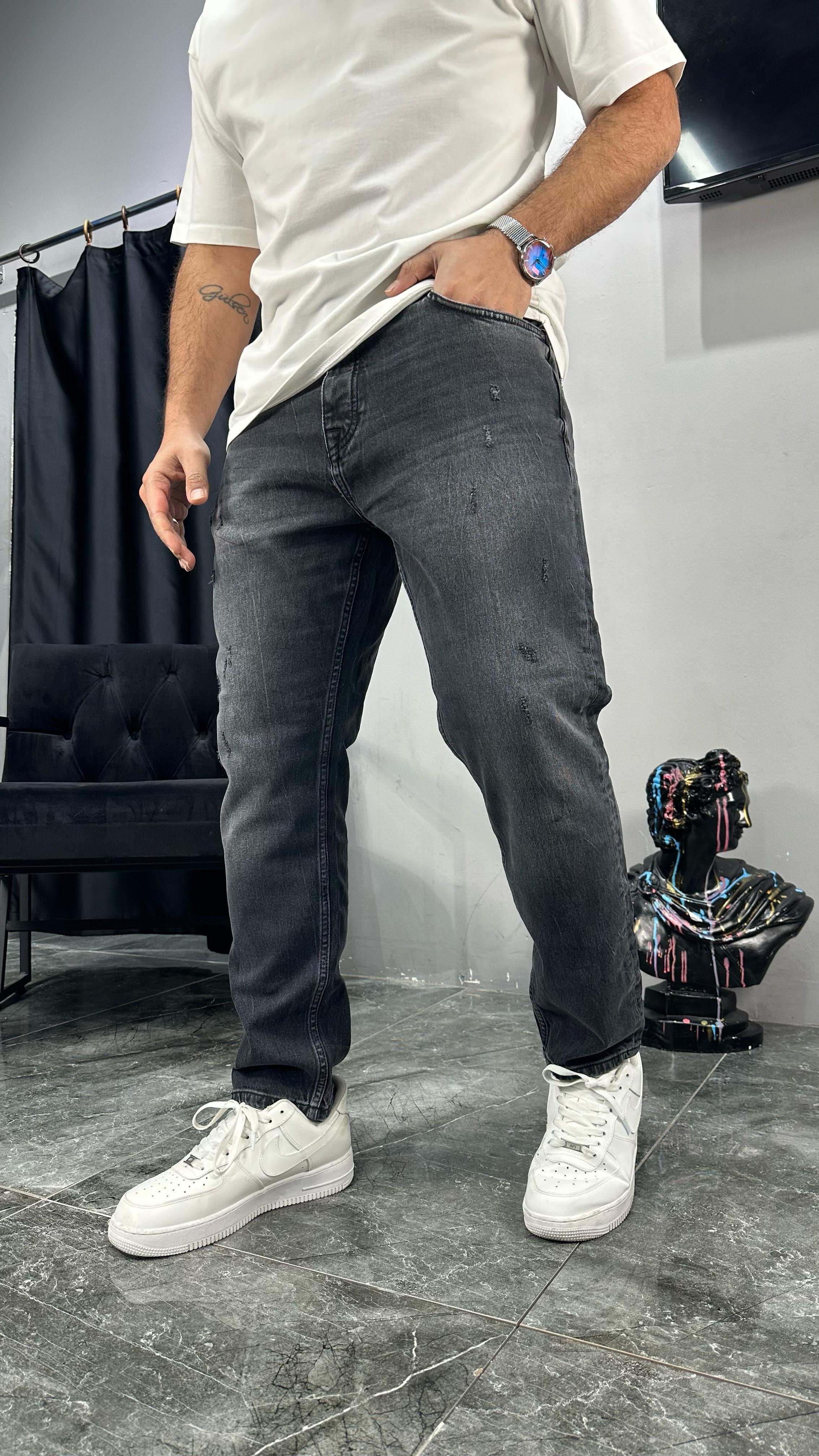 Lazer Detaylı Regular Jean