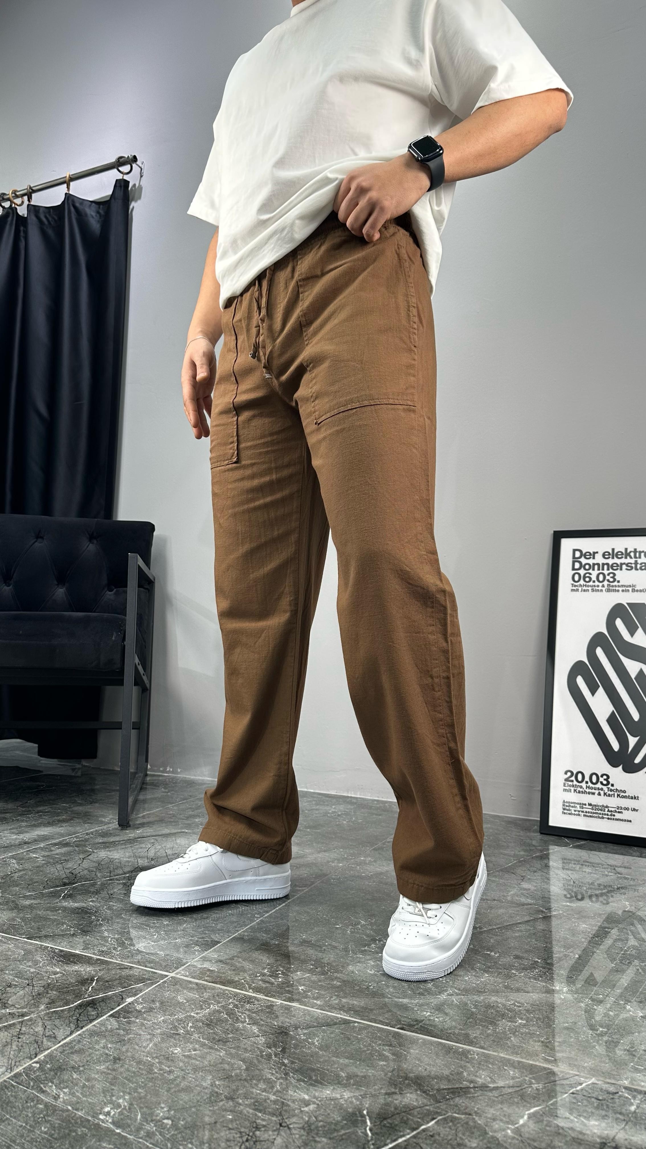 Relaxed Fit Keten Pantolon