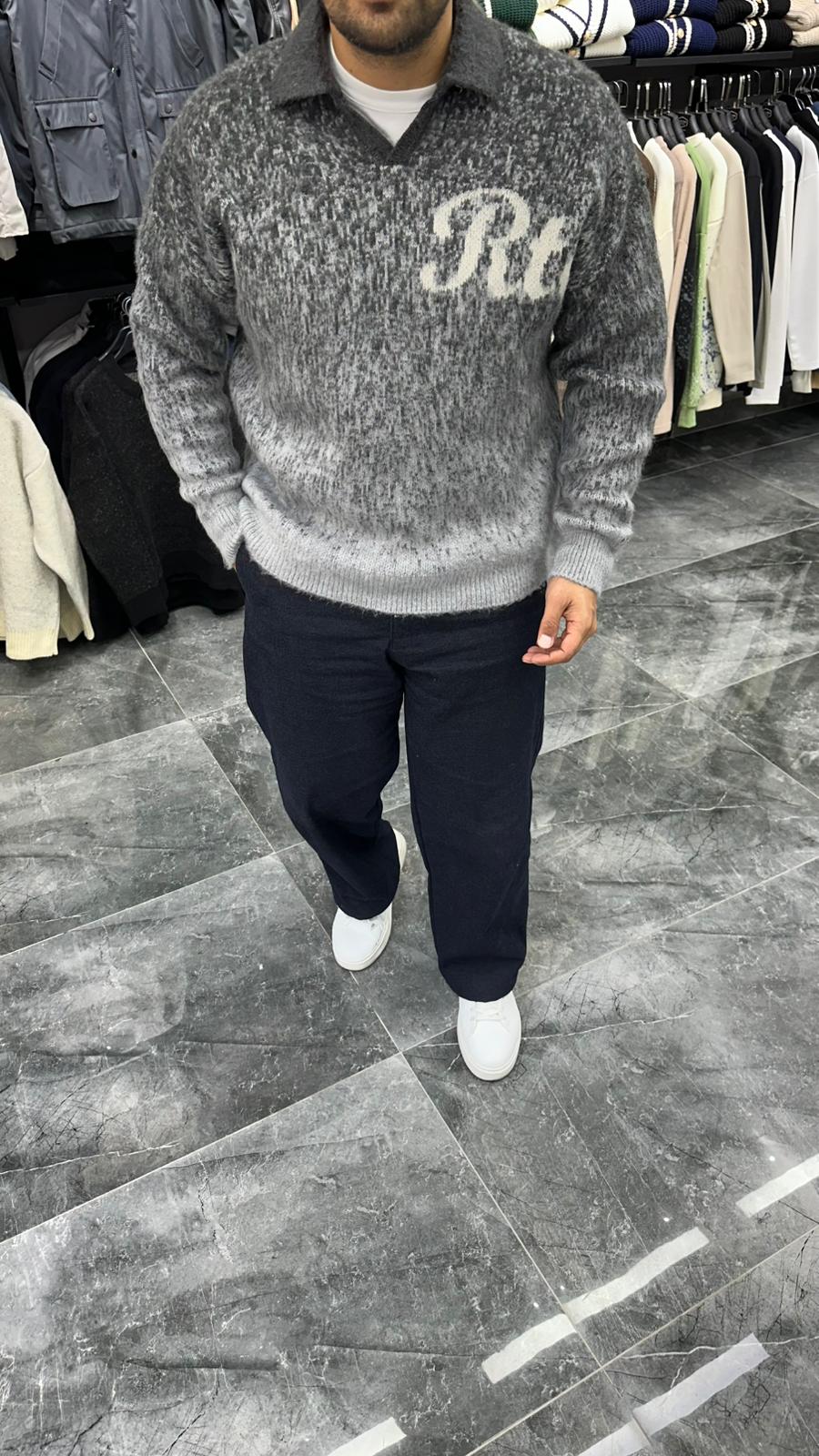 Retro Polo Sweatshirt