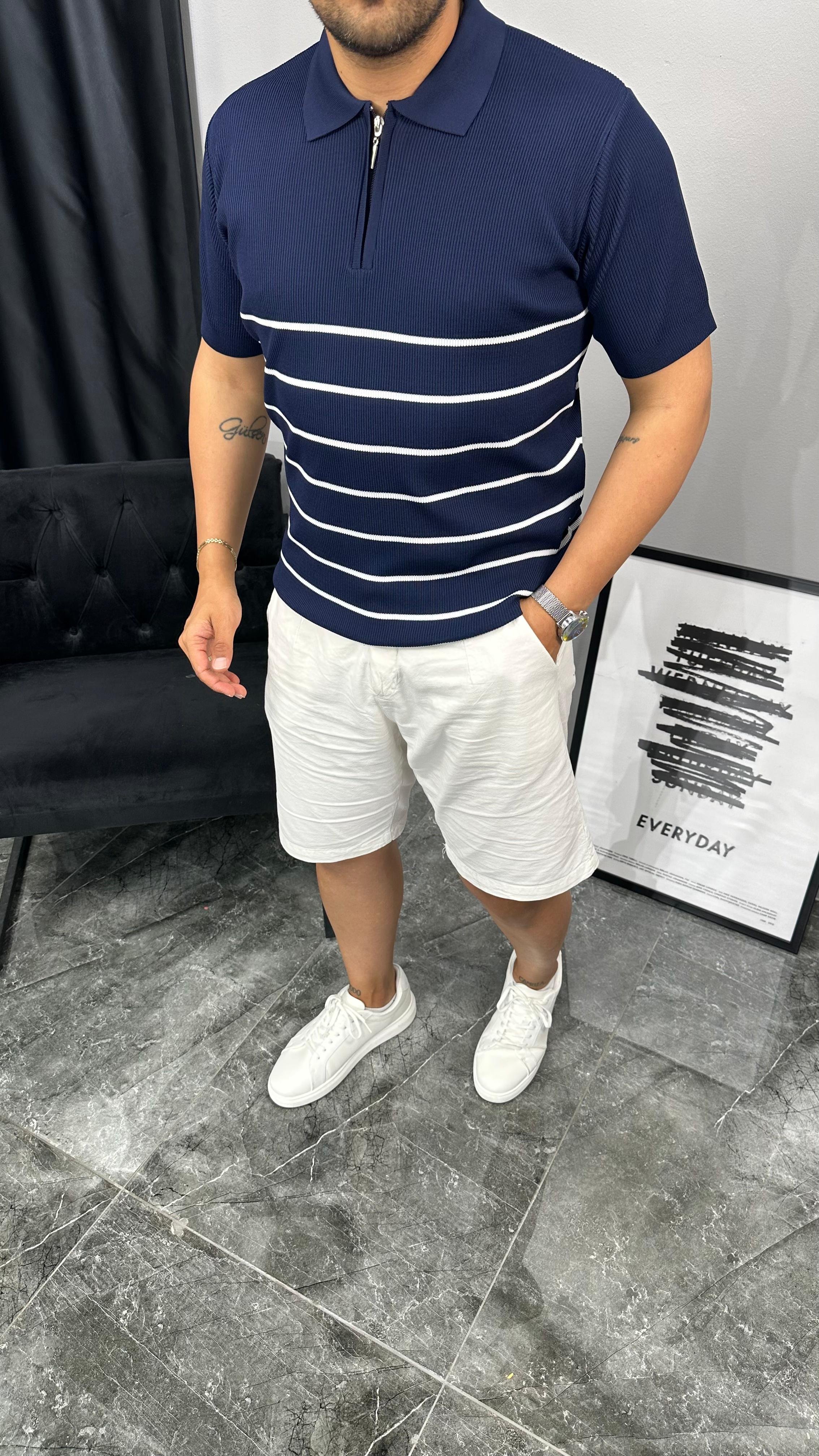 Fermuarlı Triko T-shirt