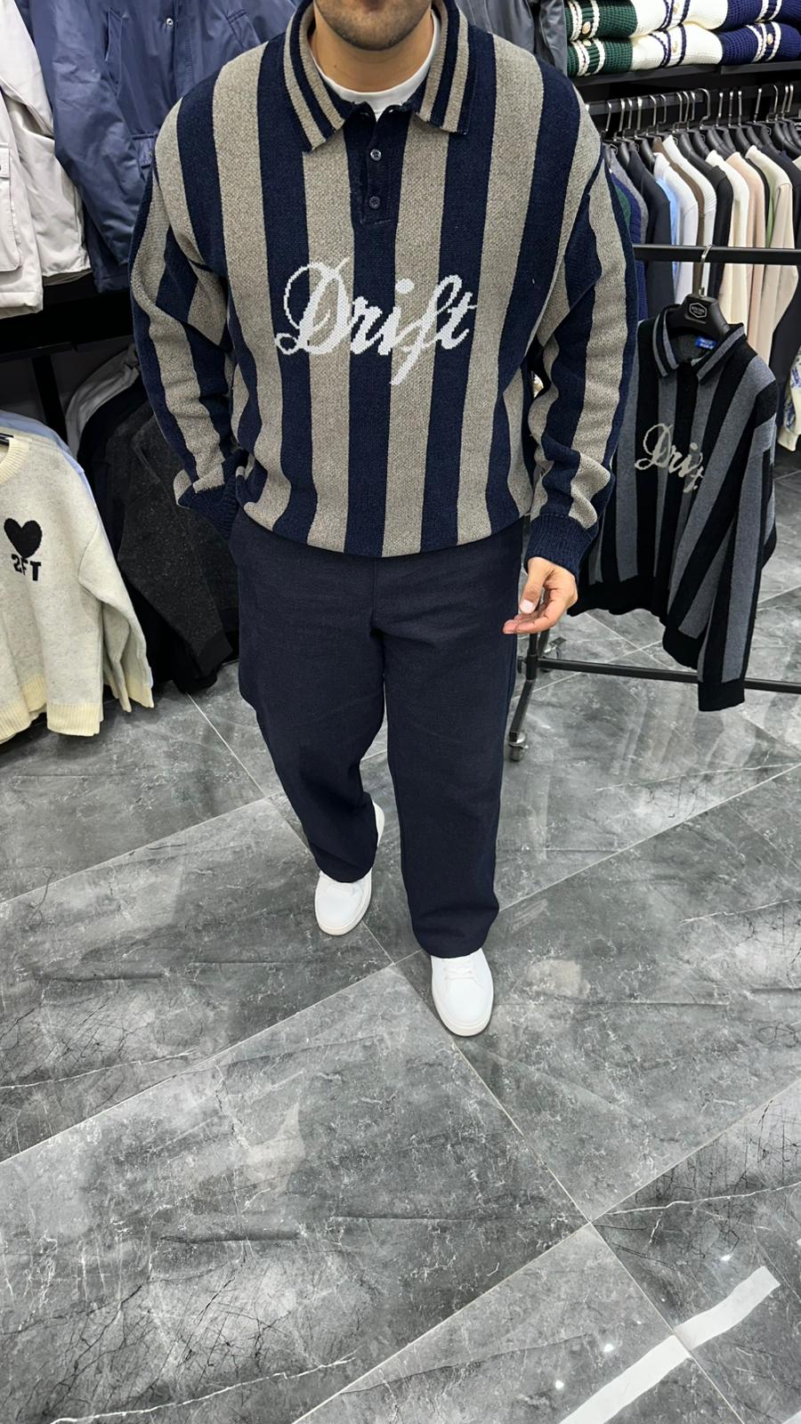 Dokulu Polo Sweatshirt Krem