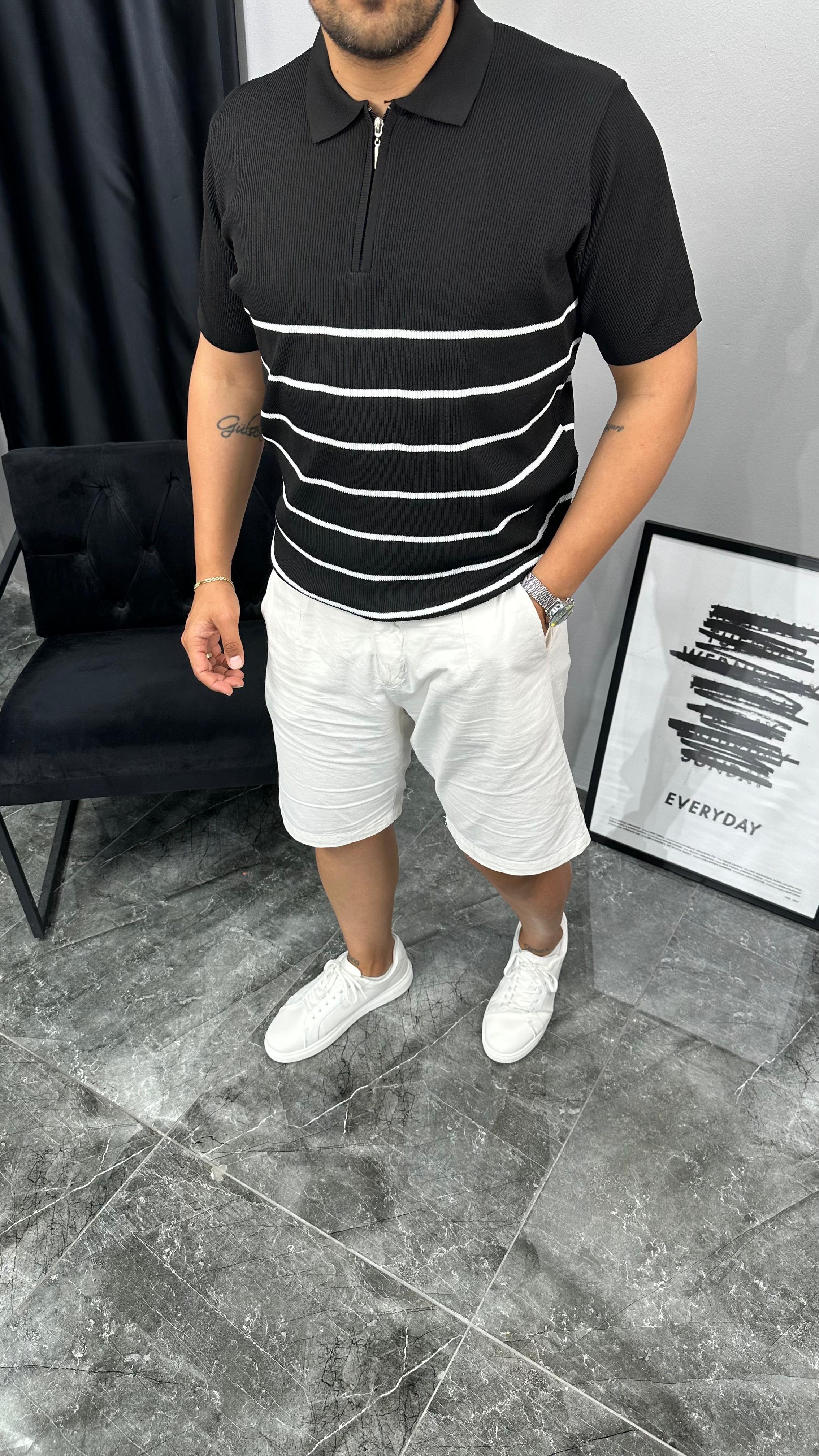 Fermuarlı Triko T-shirt