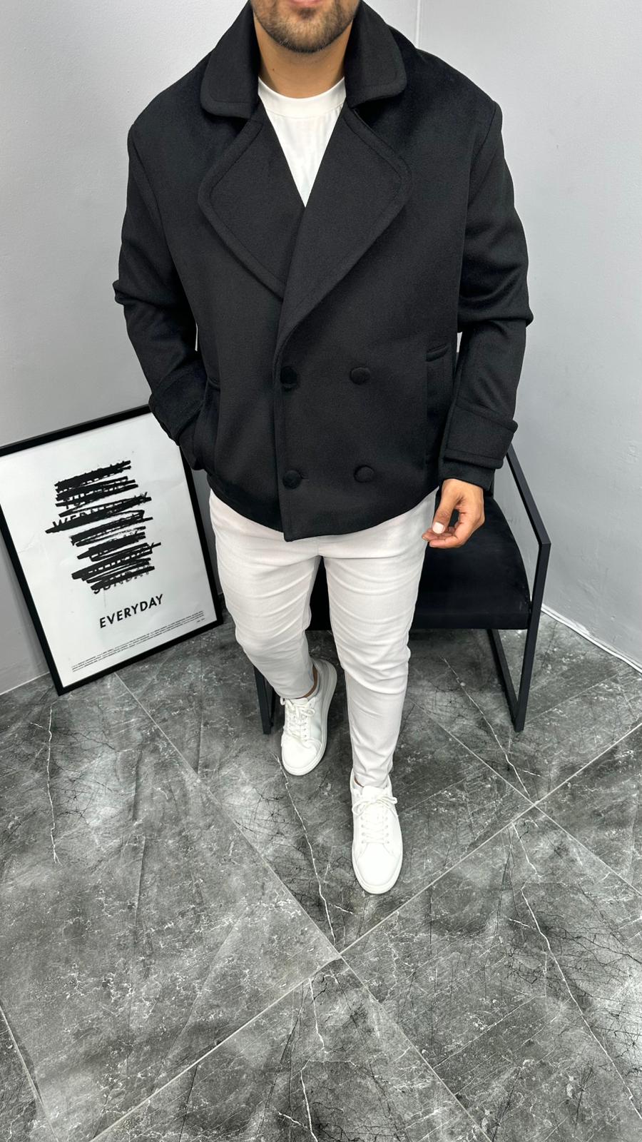 Crop Fit Kaşe Ceket