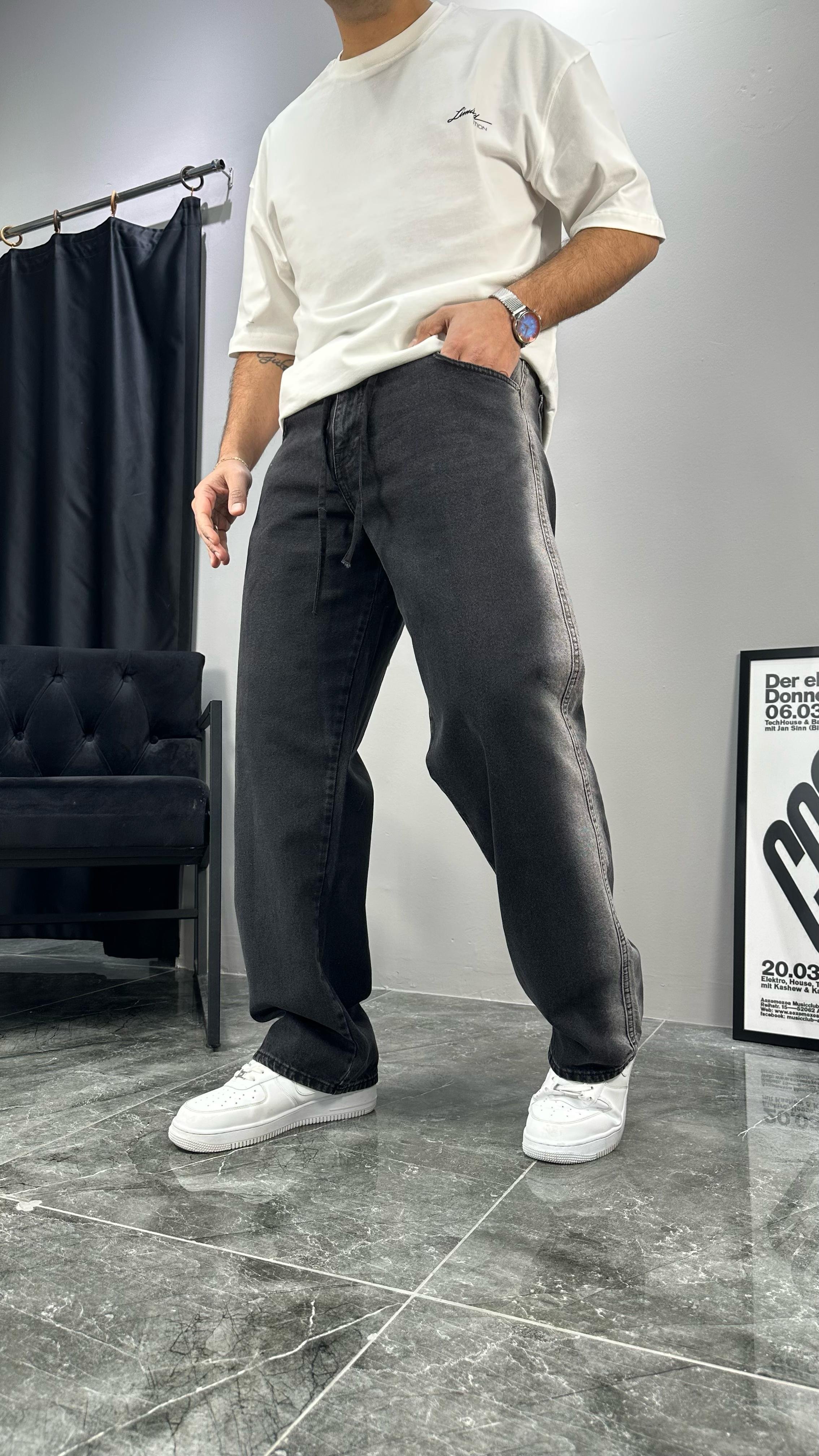 Yıkama Detay Baggy Kot Jogger